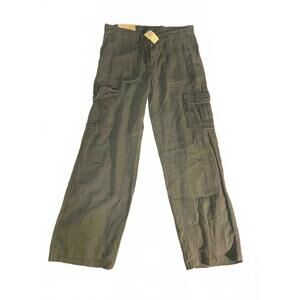 Abercrombie and fitch green linen cargo pants